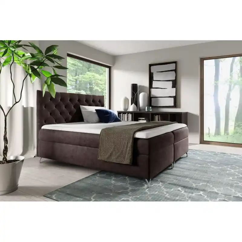 Boxspringová postel VENDELIN - 160x220, hnědá 1 + topper ZDARMA Bezpečná Platba