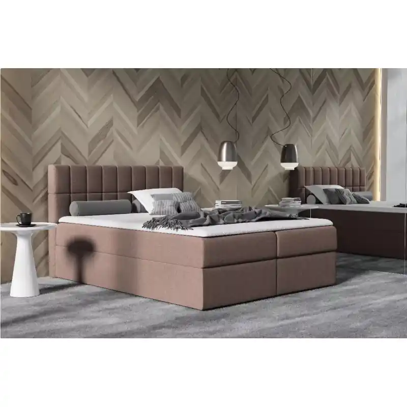 Jednolůžková čalouněná postel 120x220 KATE - hnědá + topper ZDARMA Ověřený