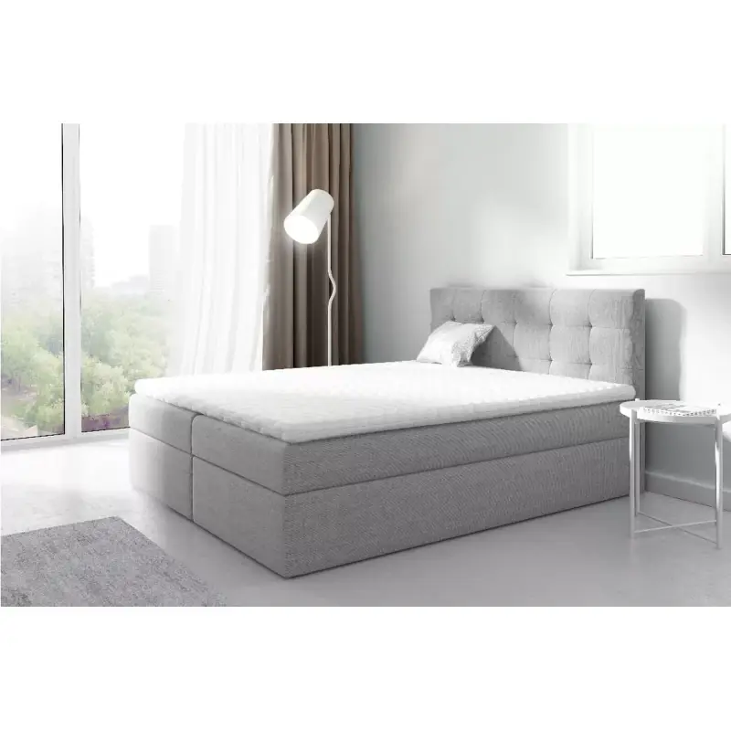 Čalouněná boxspringová postel 160x220 IVANA 2 - šedá + topper ZDARMA Dokud Zásoby Vydrží