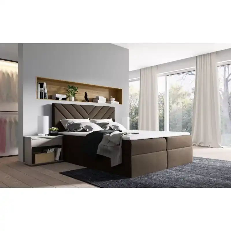 Kontinentální postel IVANA 6 - 140x220, hnědá + topper ZDARMA Jen Po Omezenou Doba