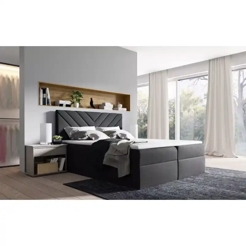 Novinka Kontinentální postel IVANA 6 - 140x220, černá + topper ZDARMA