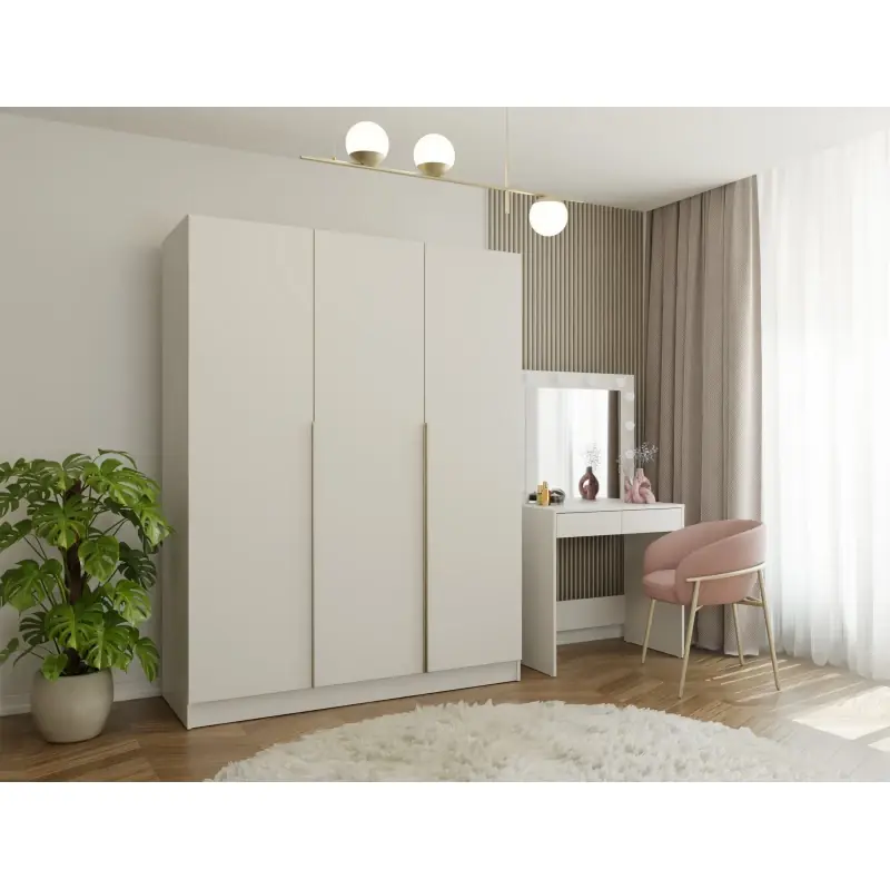 Horká Nabídka Třídveřová šatní skříň 150 cm CELARI - kašmír