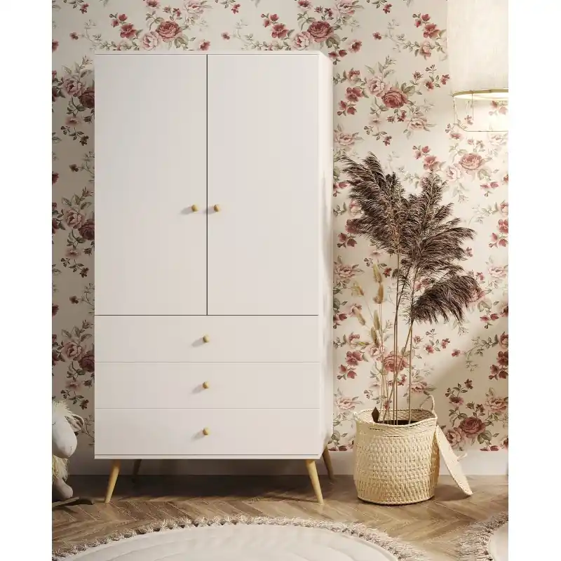 Top Prodej Dětská dvoudveřová skříň 100 cm NILSA - bílá / hnědá