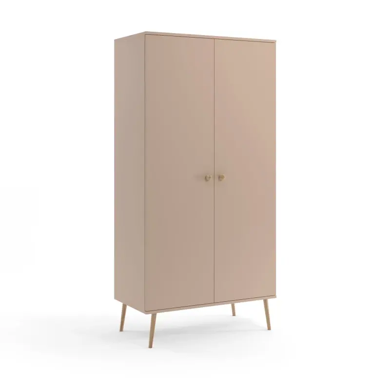 Kombinovaná skříň 100 cm NILSA - béžová / hnědá Nízká Cena