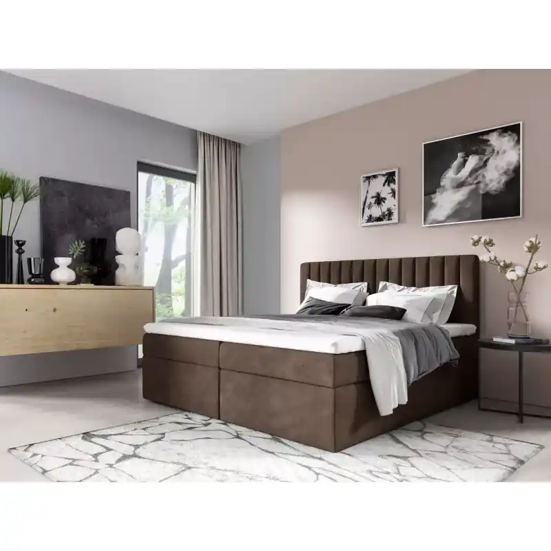 Koupit Online Jednolůžkova postel 120x220 IANA - hnědá + topper ZDARMA