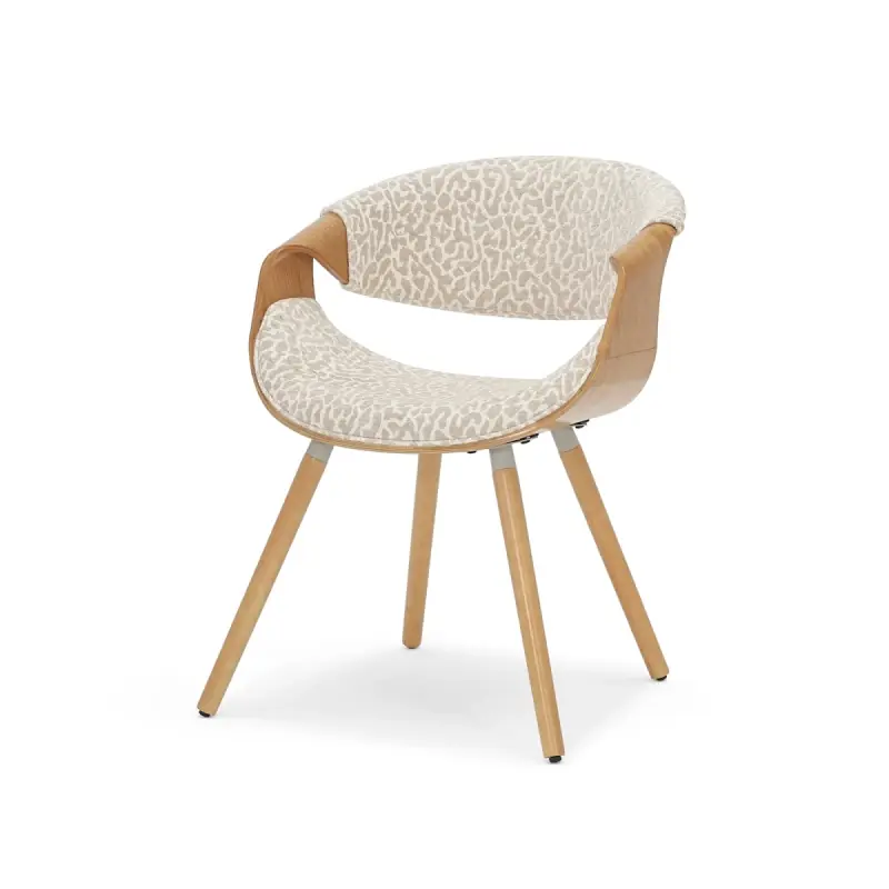 Designová jídelní židle SAROLTA - krémová / béžová / dub Rychlé Dodání