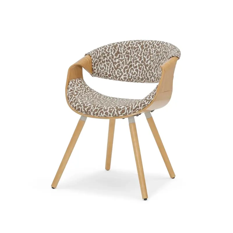 Designová jídelní židle SAROLTA - krémová / hnědá / dub Levný