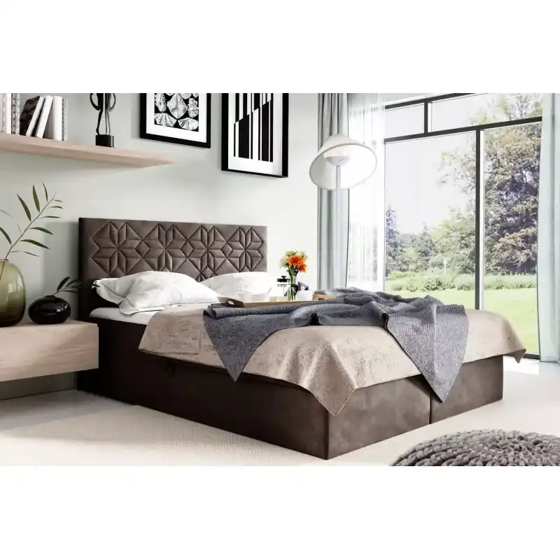 Manželská postel KVETA - 160x220, hnědá 1 + topper ZDARMA Speciální Cena