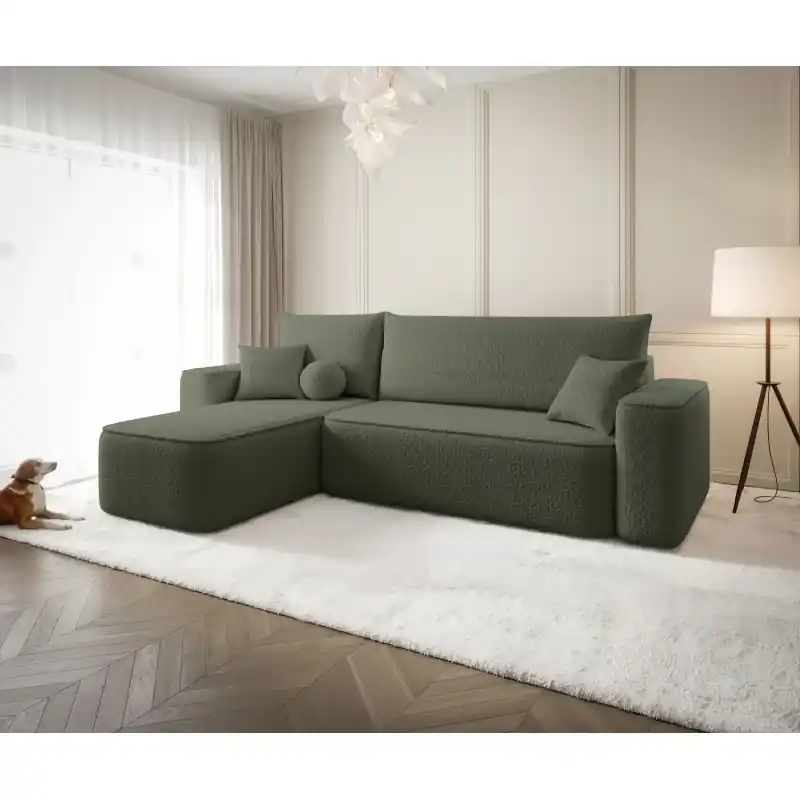 Must-Have Rohová sedací souprava s úložným prostorem BOLIVIA - khaki, levý roh