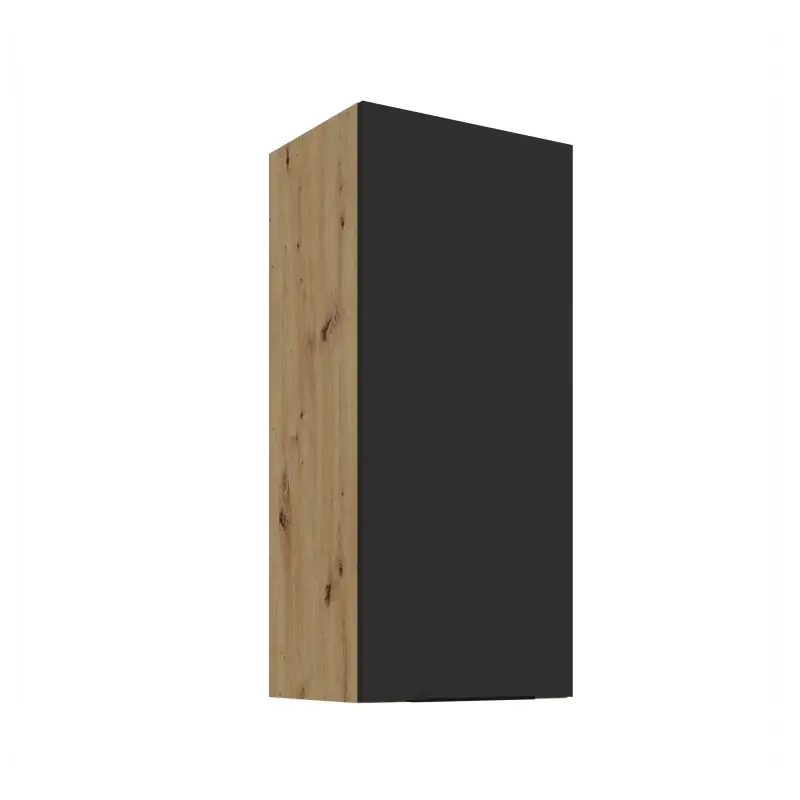 Ihned K Objednání Vysoká horní skříňka LUNARA - šířka 40 cm, černá / dub artisan
