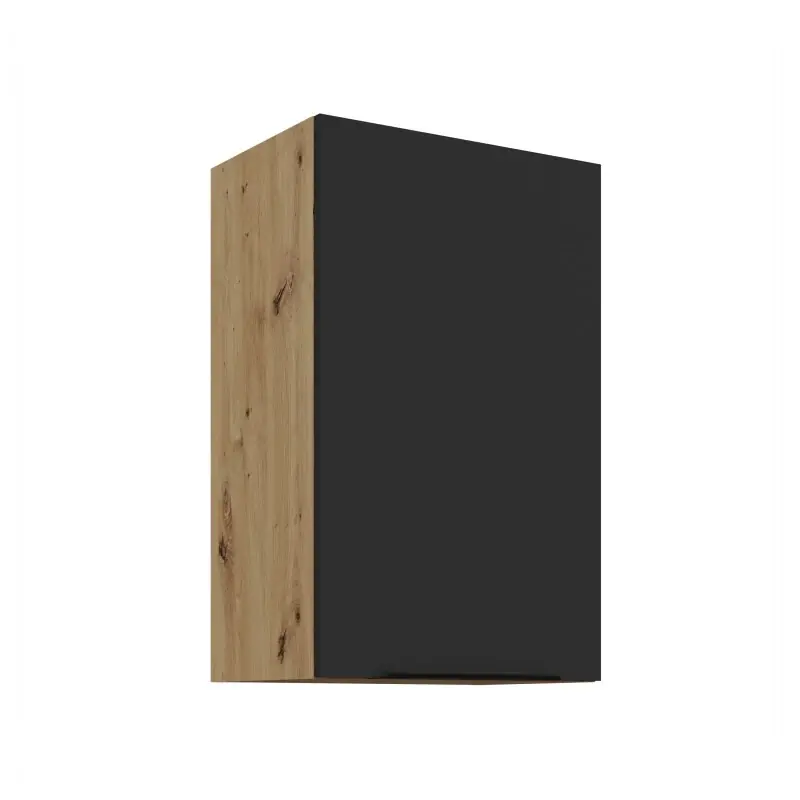 Kup Teď Horní kuchyňská skříňka LUNARA - šířka 45 cm, černá / dub artisan