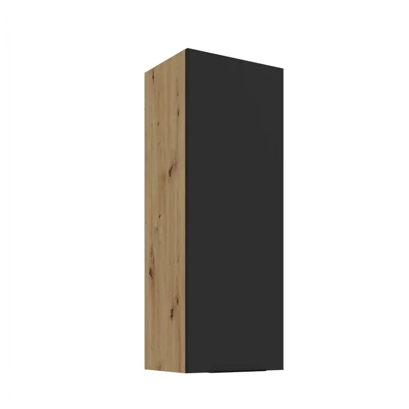 Pouze Dnes Vysoká horní kuchyňská skříňka LUNARA - šířka 40 cm, černá / dub artisan