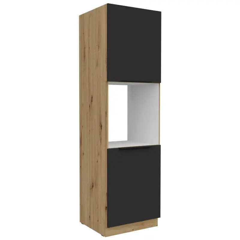 Objednat Nyní Kuchyňská skříň na vestavnou troubu LUNARA - šířka 60 cm, černá / dub artisan