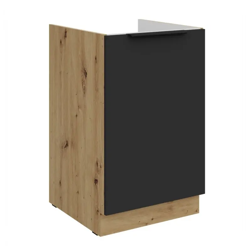 Top Prodej Dolní dřezová skříňka LUNARA - šířka 50 cm, černá / dub artisan