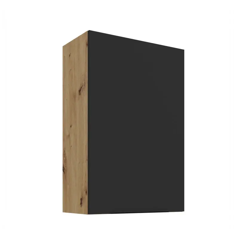 Zlevněný Vysoká horní skříňka LUNARA - šířka 60 cm, černá / dub artisan
