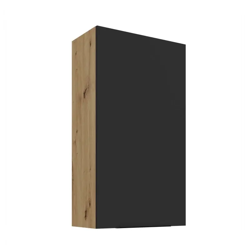 Nová Kolekce Vysoká horní kuchyňská skříňka LUNARA - šířka 60 cm, černá / dub artisan