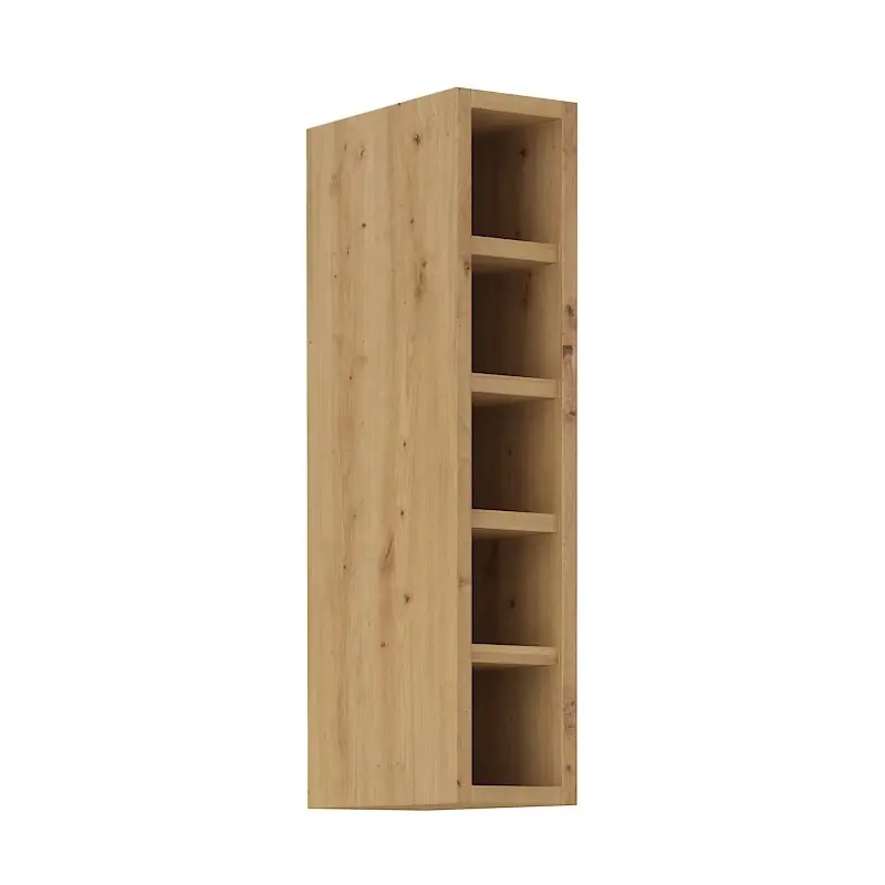 Rychlé Dodání Horní otevřená skříňka LUNARA - šířka 15 cm, dub artisan