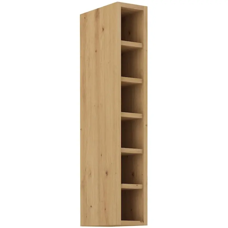 Vysoká otevřená skříňka LUNARA - šířka 15 cm, dub artisan Výprodej