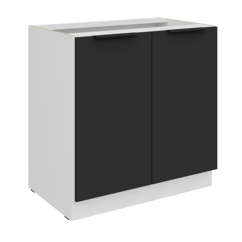 Dolní dvoudveřová skříňka LUNARA - šířka 80 cm, černá / bílá Hit Sezóny