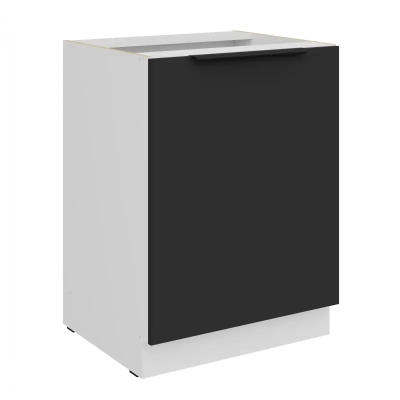 Akce Dolní jednodveřová skříňka LUNARA - šířka 60 cm, černá / bílá