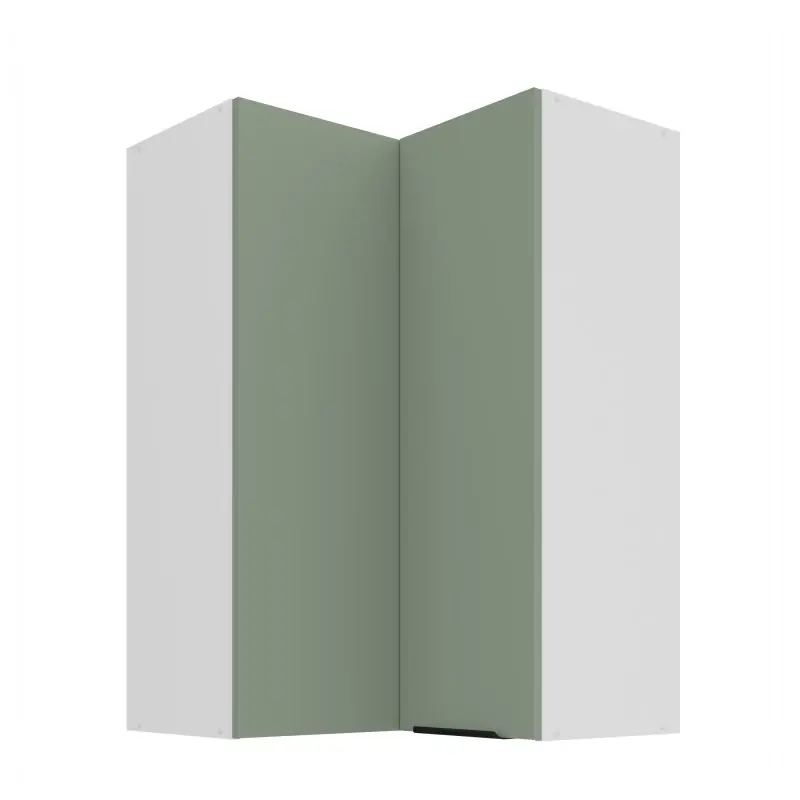 Vysoká rohová skříňka LUNARA 2 - 60x60 cm, zelená / bílá Víkendová Akce