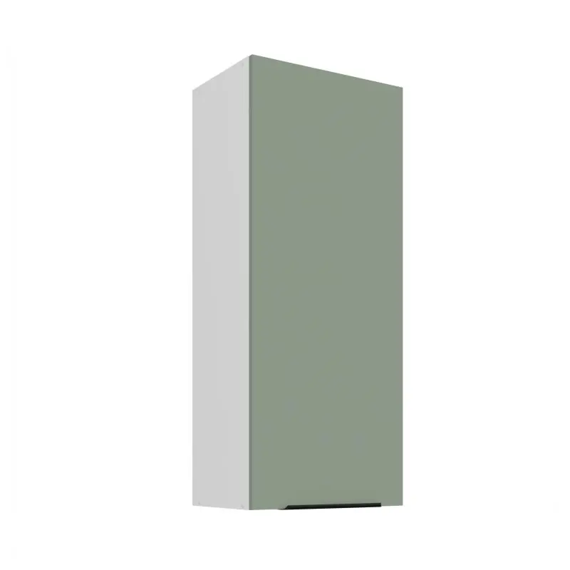Vysoká horní kuchyňská skříňka LUNARA - šířka 45 cm, zelená / bílá Doprava Zdarma