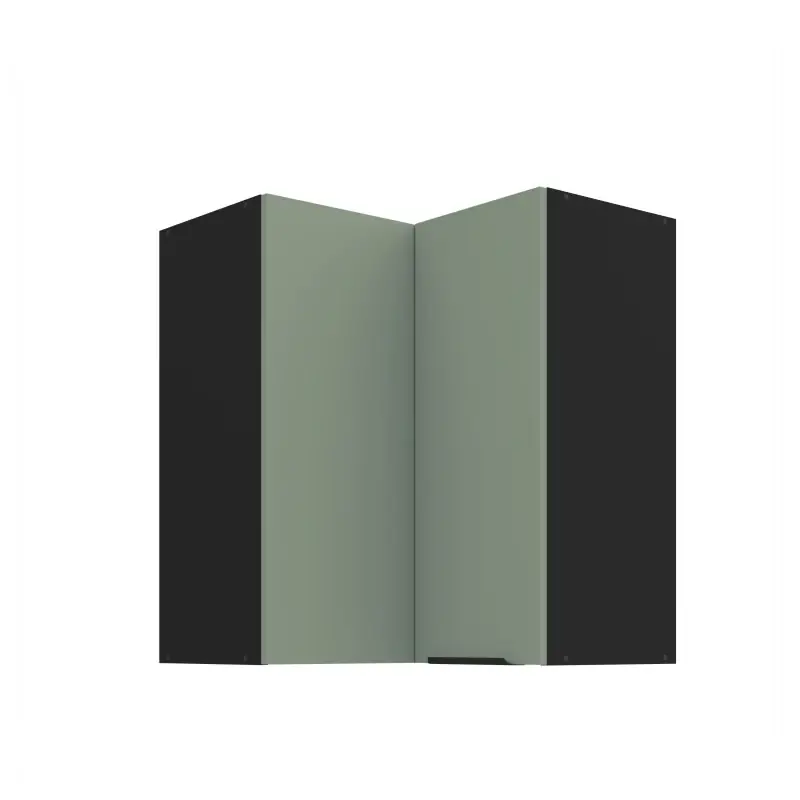Horní rohová skříňka LUNARA 2 - 60x60 cm, zelená / černá Must-Have
