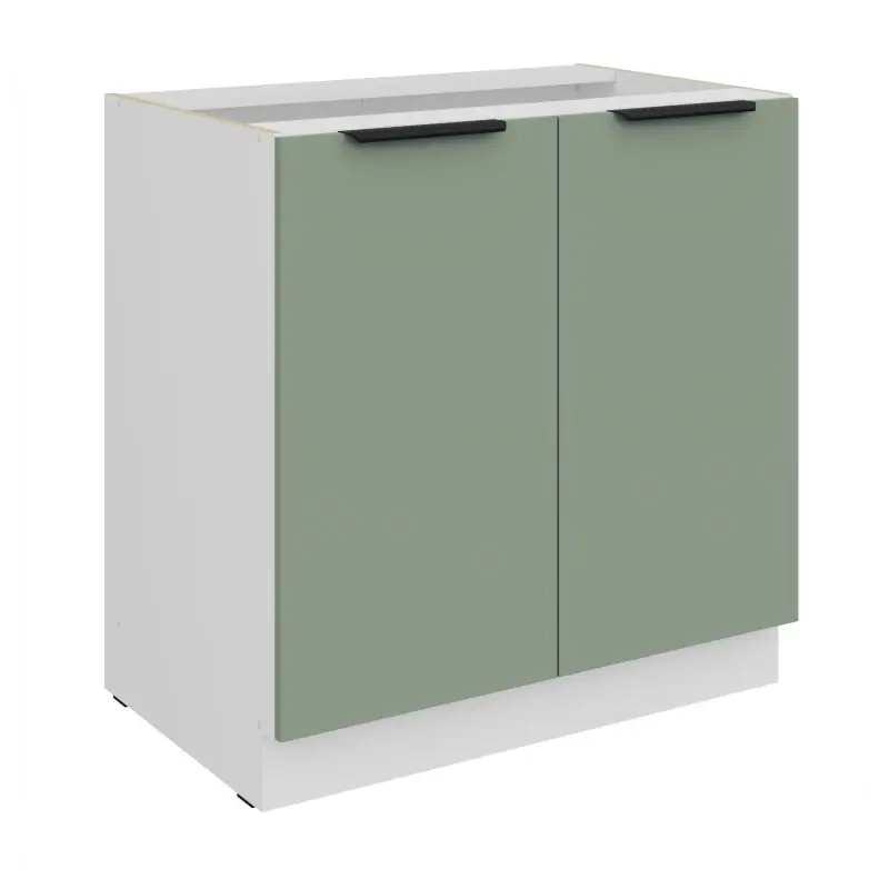 Vysoce Kvalitní Dolní dvoudveřová skříňka LUNARA - šířka 80 cm, zelená / bílá