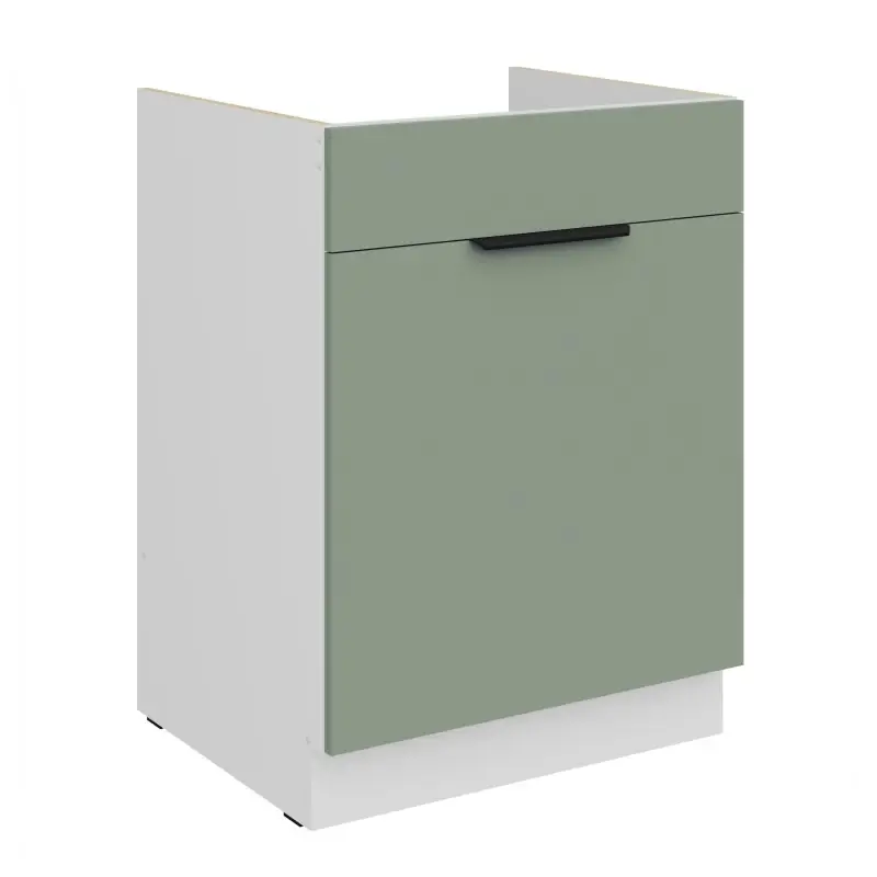 Dolní skříňka na dřez LUNARA - šířka 60 cm, zelená / bílá Must-Have