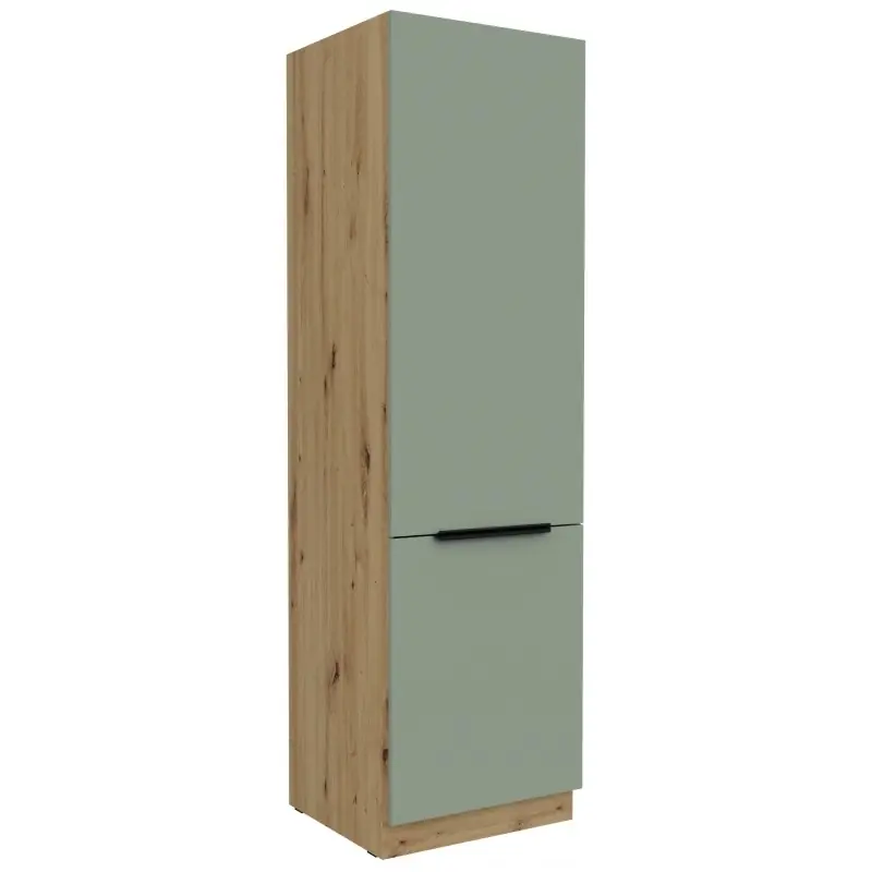 Kup Teď Skříň na vestavnou lednici LUNARA - šířka 60 cm, zelená / dub artisan