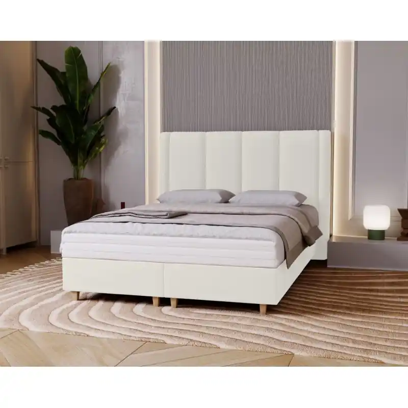 Čalouněná dvojlůžková postel 200x200 KENBRIDGE - bílá Objednat Nyní