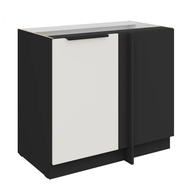 Odeslání Ihned Prodloužená rohová skříňka LUNARA - šířka 90 cm, bílá / černá