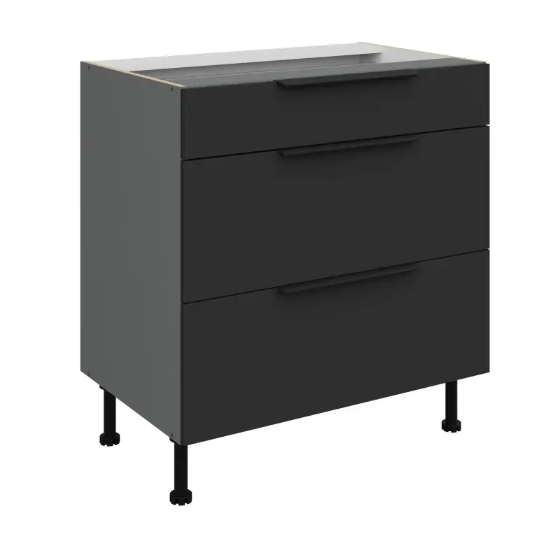 Horká Nabídka Dolní šuplíková skříňka LUNARA - šířka 80 cm, černá / antracit