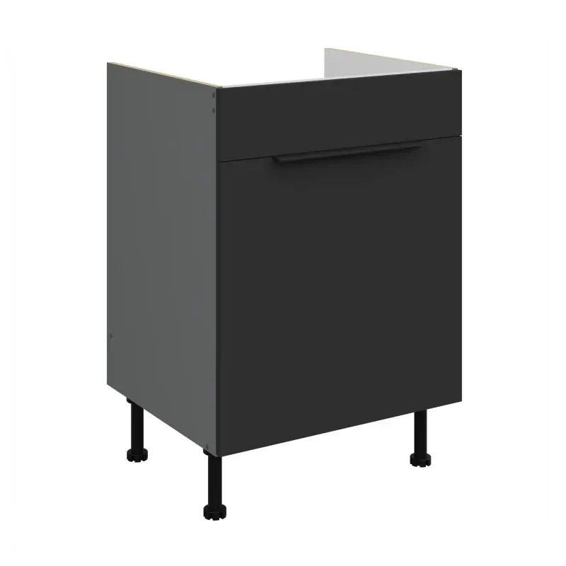 Nakupujte Hned Dolní skříňka na dřez LUNARA - šířka 60 cm, černá / antracit