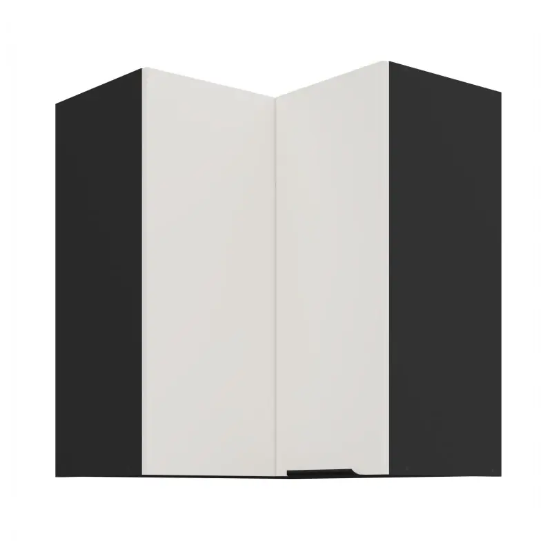 Horní rohová skříňka LUNARA 2 - 60x60 cm, bílá / černá Nejprodávanější