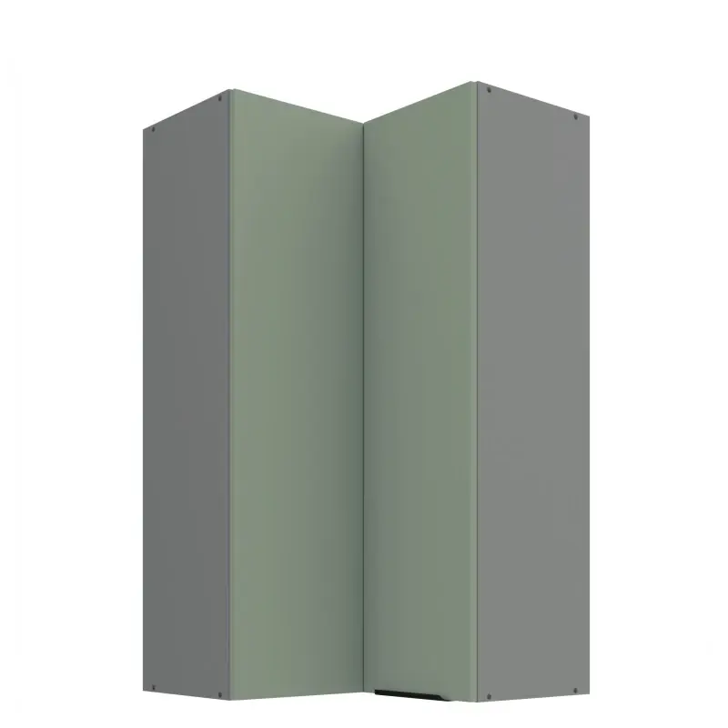 Vysoce Kvalitní Vysoká horní rohová skříňka LUNARA 2 - 60x60 cm, zelená / antracit