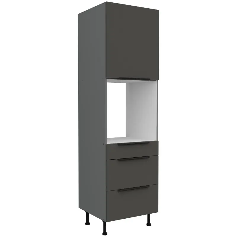 Skříň na vestavnou troubu se šuplíky LUNARA - šířka 60 cm, grafit / antracit Koupit Online