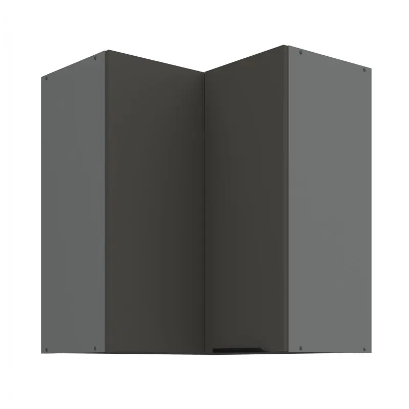 Finální Výprodej Horní rohová skříňka LUNARA 2 - 60x60 cm, grafit / antracit