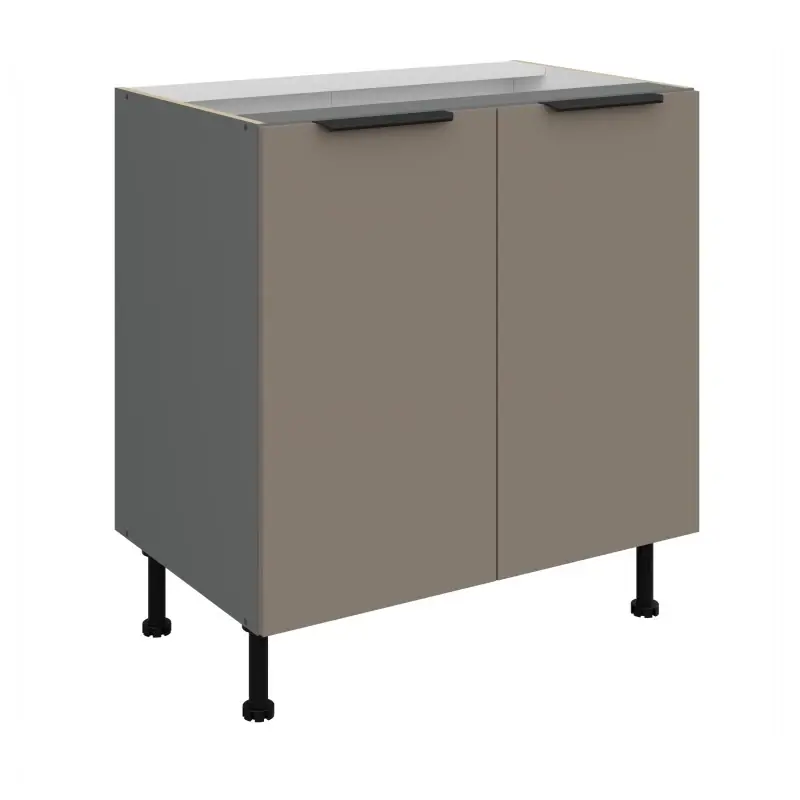 Autentický Dolní dvoudveřová skříňka LUNARA - šířka 80 cm, tmavě béžová / antracit