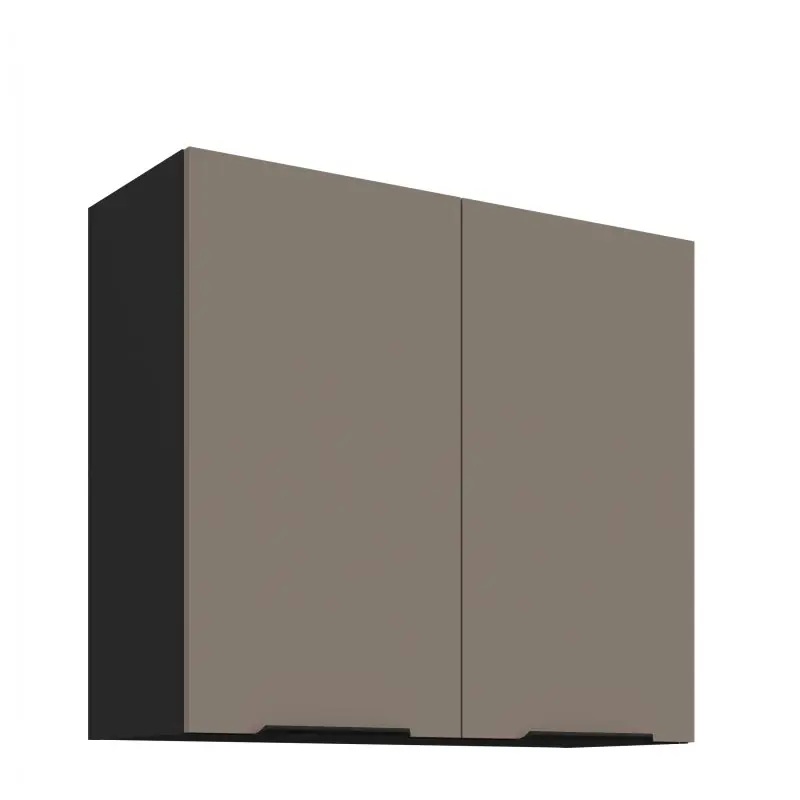 Koupit Online Horní kuchyňská skříňka LUNARA - šířka 80 cm, tmavě béžová / černá