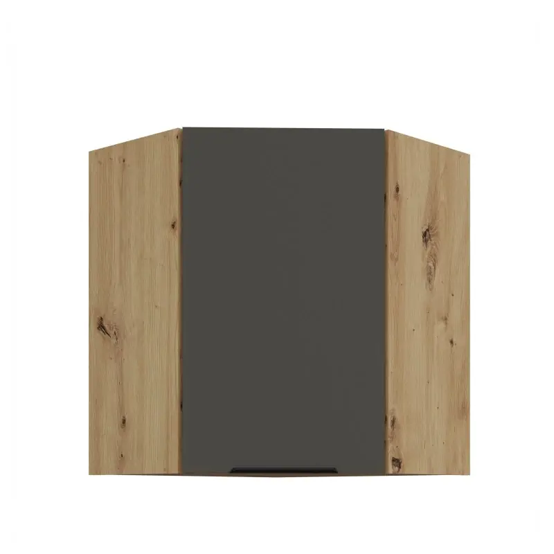 Horní rohová skříňka LUNARA 1 - 60x60 cm, grafit / dub artisan Výhodná Nabídka