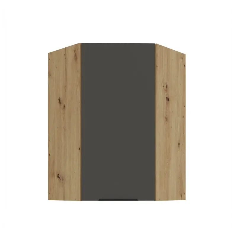 Vysoká rohová skříňka LUNARA 1 - 60x60 cm, grafit / dub artisan Super Cena