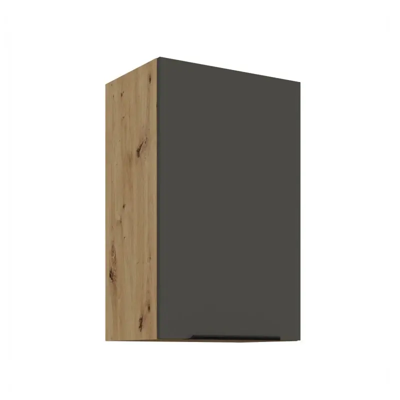 Autentický Horní kuchyňská skříňka LUNARA - šířka 45 cm, grafit / dub artisan