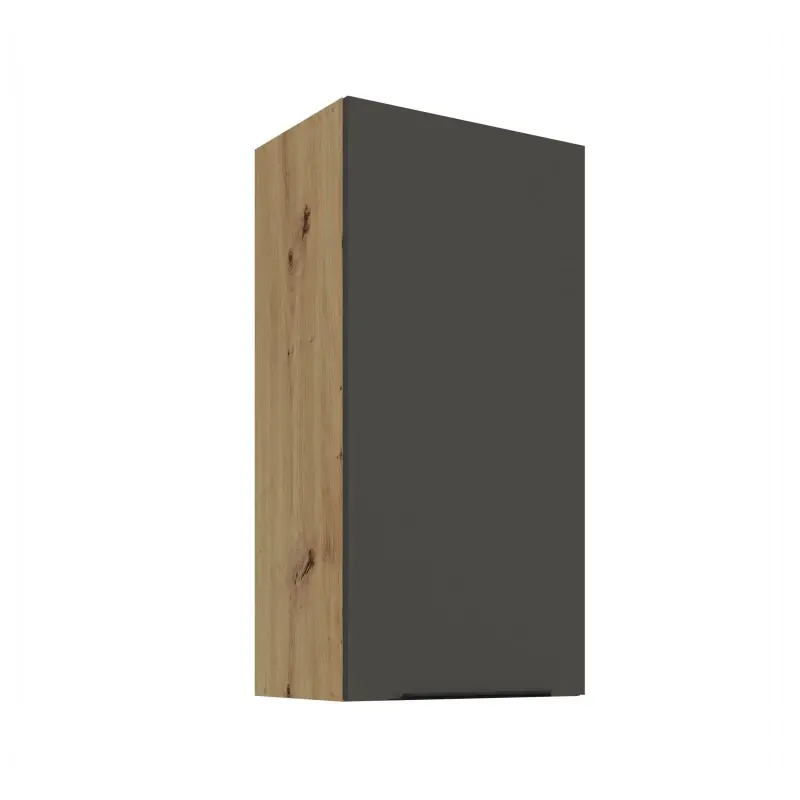 Vysoká horní skříňka LUNARA - šířka 45 cm, grafit / dub artisan Dokud Zásoby Vydrží