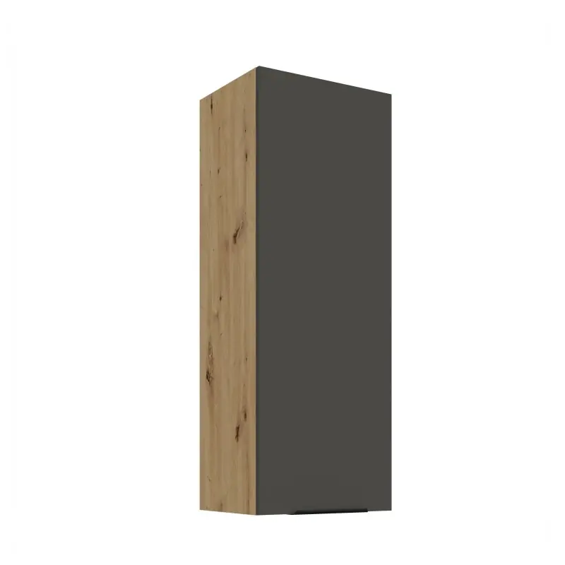 Ihned K Objednání Vysoká horní kuchyňská skříňka LUNARA - šířka 40 cm, grafit / dub artisan