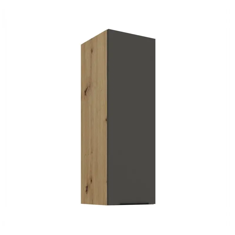Vysoká horní skříňka LUNARA - šířka 30 cm, grafit / dub artisan Značkový