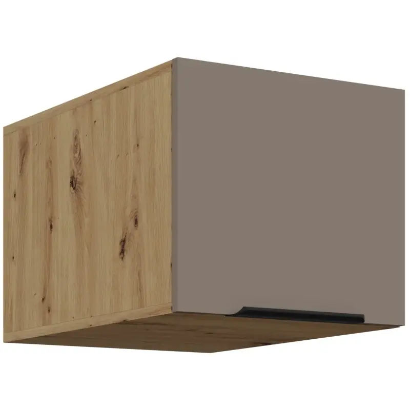 Horní skříňka s výklopnými dvířky LUNARA - šířka 40 cm, tmavě béžová / dub artisan Nejlepší Volba