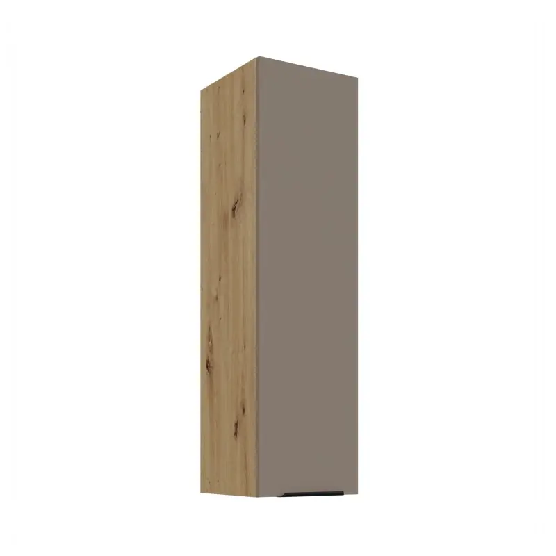 Akční Cena Vysoká horní kuchyňská skříňka LUNARA - šířka 30 cm, tmavě béžová / dub artisan