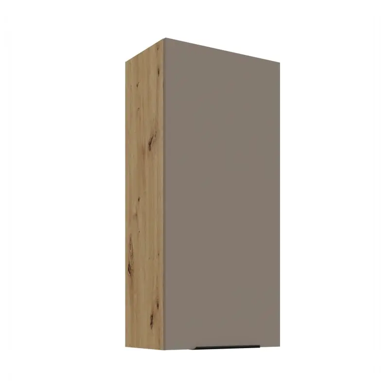 Ověřený Vysoká horní kuchyňská skříňka LUNARA - šířka 50 cm, tmavě béžová / dub artisan