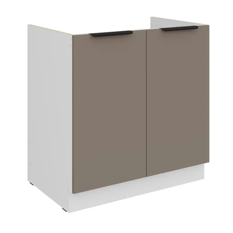Omezená Nabídka Dřezová skříňka LUNARA - šířka 80 cm, tmavě béžová / bílá